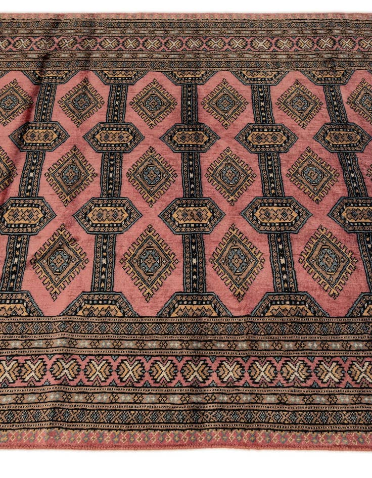 Detail image of  4' 2 x 6' 4  Hand Knotted Bokhara Oriental Wool Rug