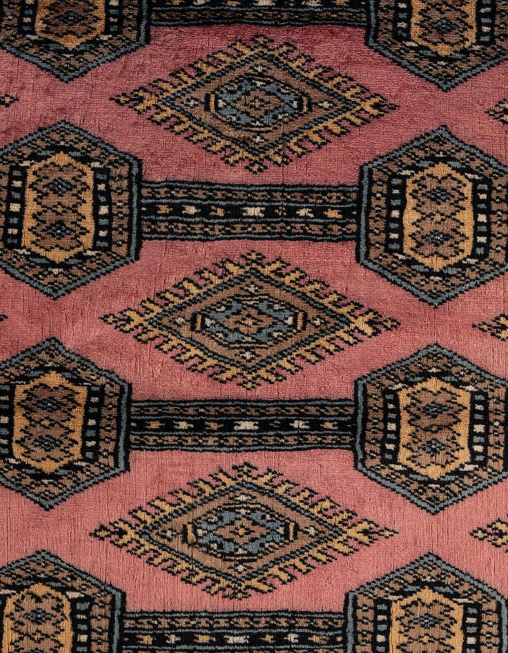 Detail image of  4' 2 x 6' 4  Hand Knotted Bokhara Oriental Wool Rug