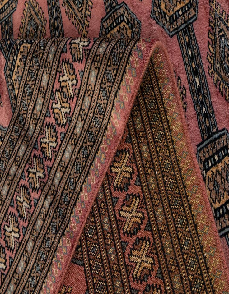 Detail image of  4' 2 x 6' 4  Hand Knotted Bokhara Oriental Wool Rug