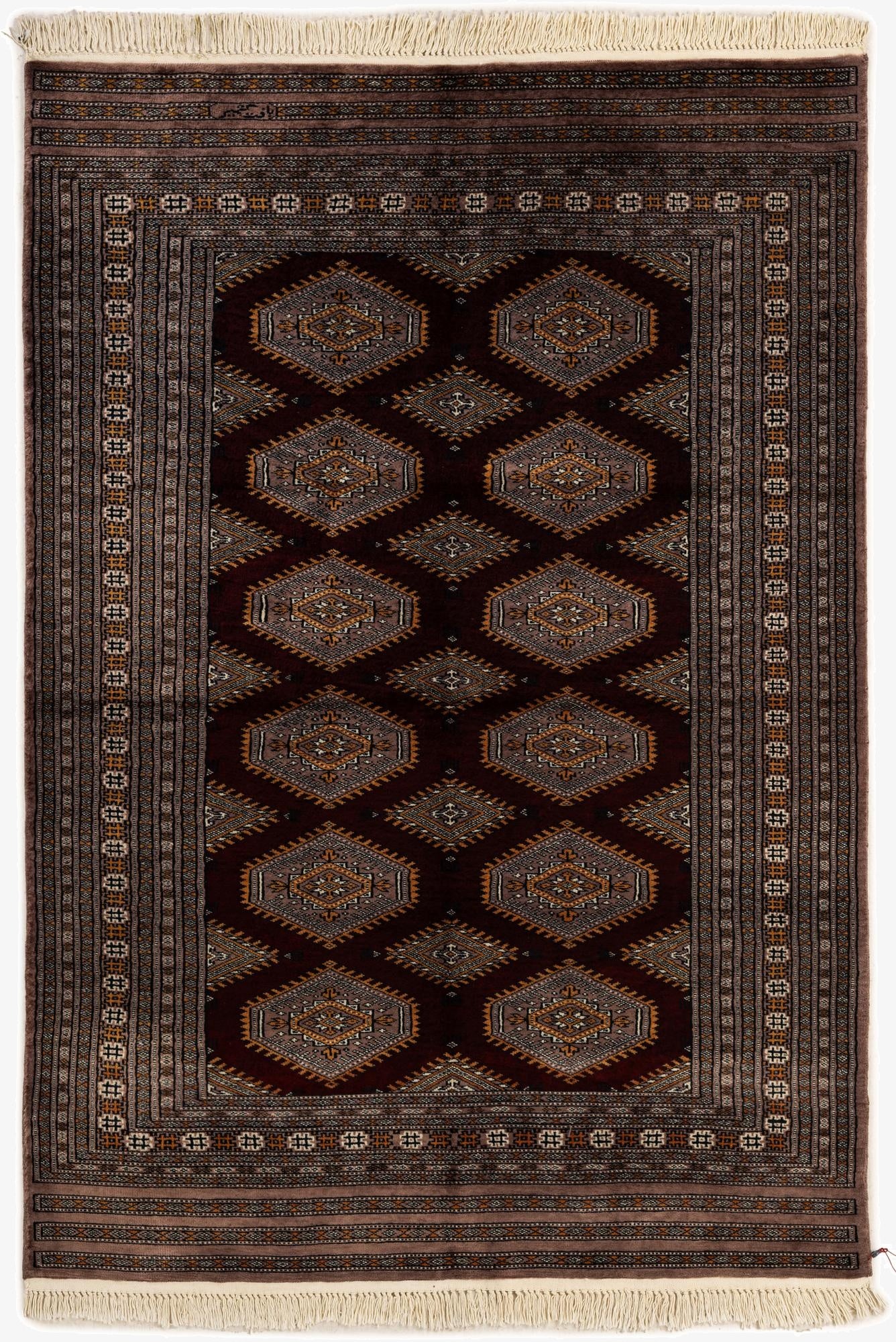  4' 3 x 6'  Hand Knotted Bokhara Oriental Wool Rug