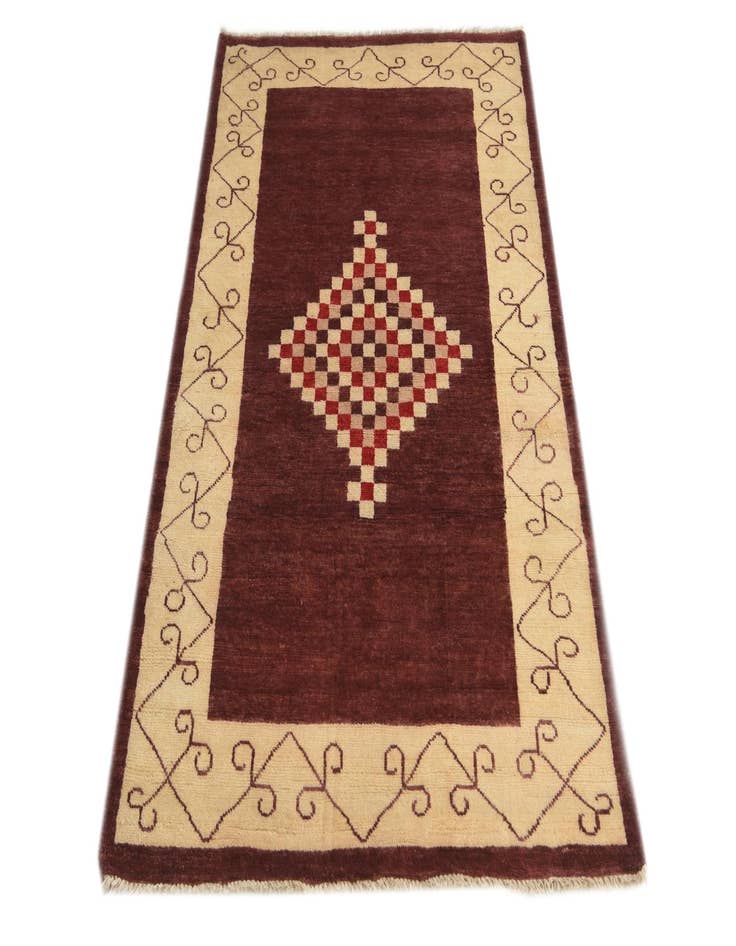 Detail image of  3' 1 x 4' 10  Hand Knotted Kashkuli Gabbeh Oriental Wool Rug