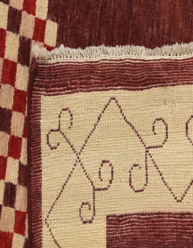 Detail image of  3' 1 x 4' 10  Hand Knotted Kashkuli Gabbeh Oriental Wool Rug