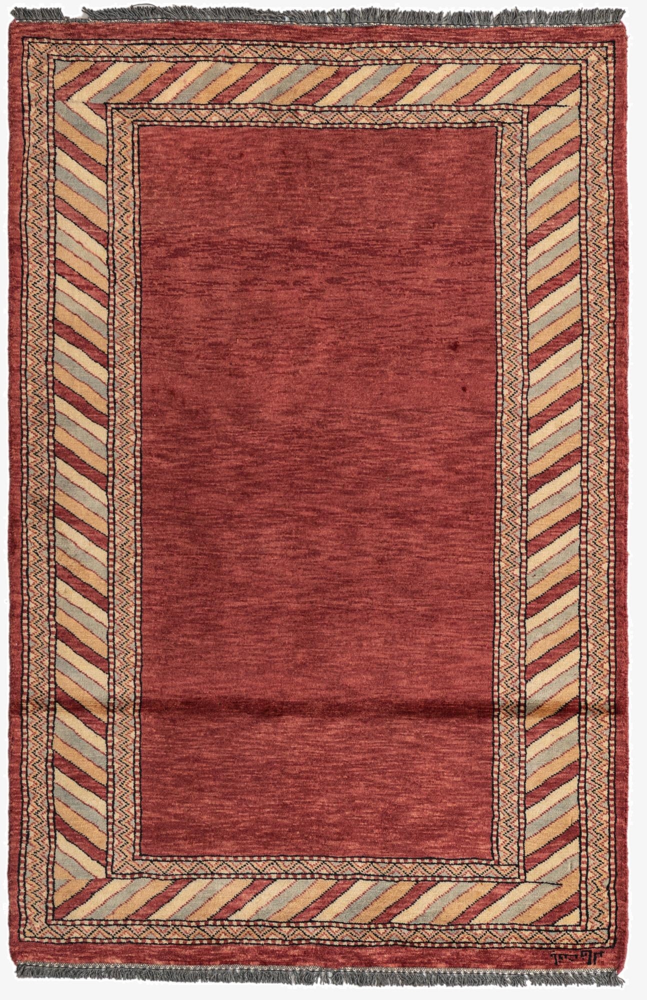  3' 2 x 4' 10  Hand Knotted Kashkuli Gabbeh Oriental Wool Rug
