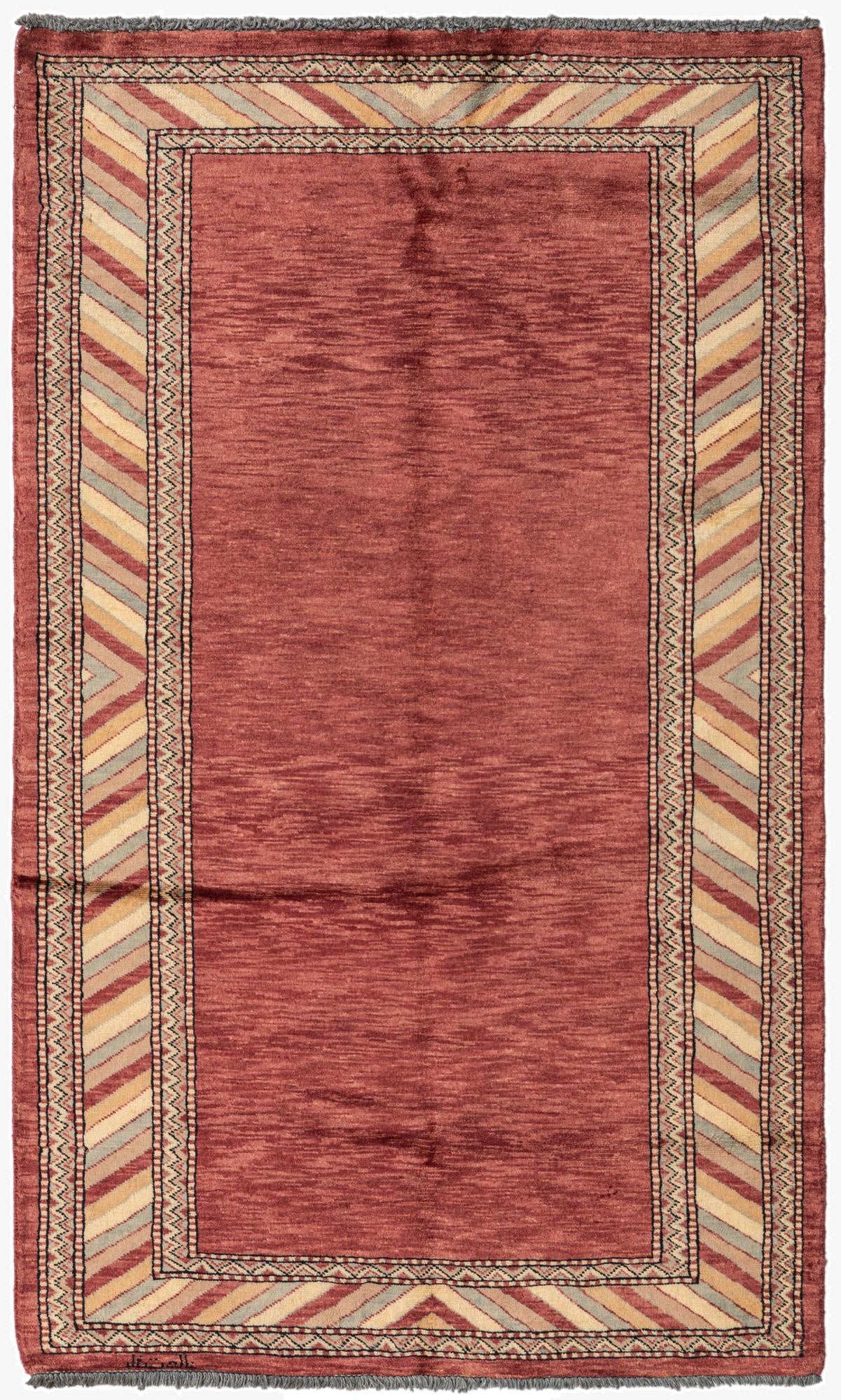  3' 2 x 5' 3  Hand Knotted Kashkuli Gabbeh Oriental Wool Rug