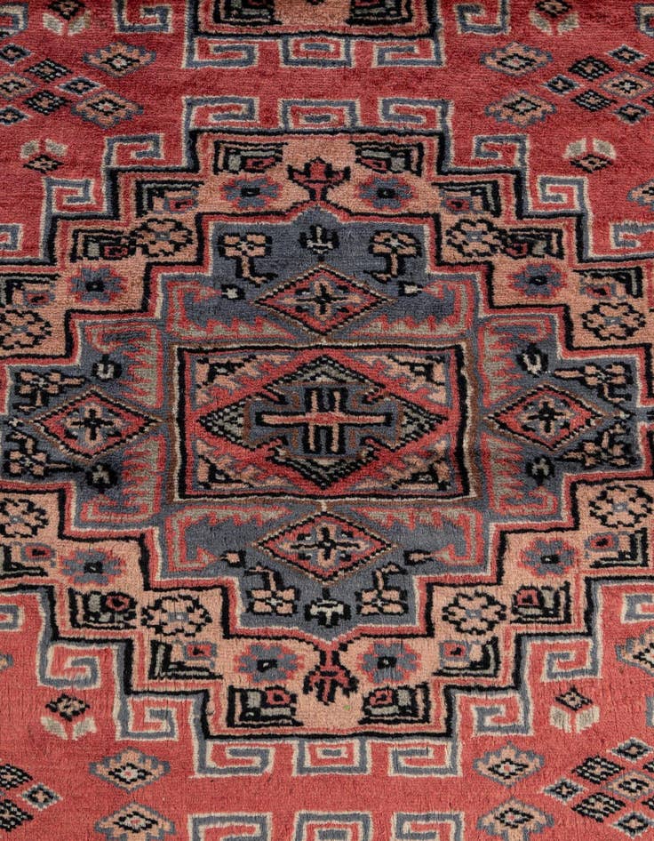 Detail image of  4' 3 x 5' 7  Hand Knotted Kazak Oriental Wool Rug