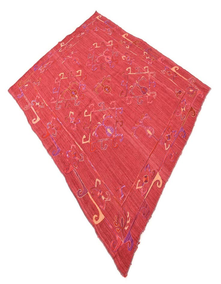 Detail image of  5' 10 x 7' 4  Hand Woven Kilim Suzani Wool Rug