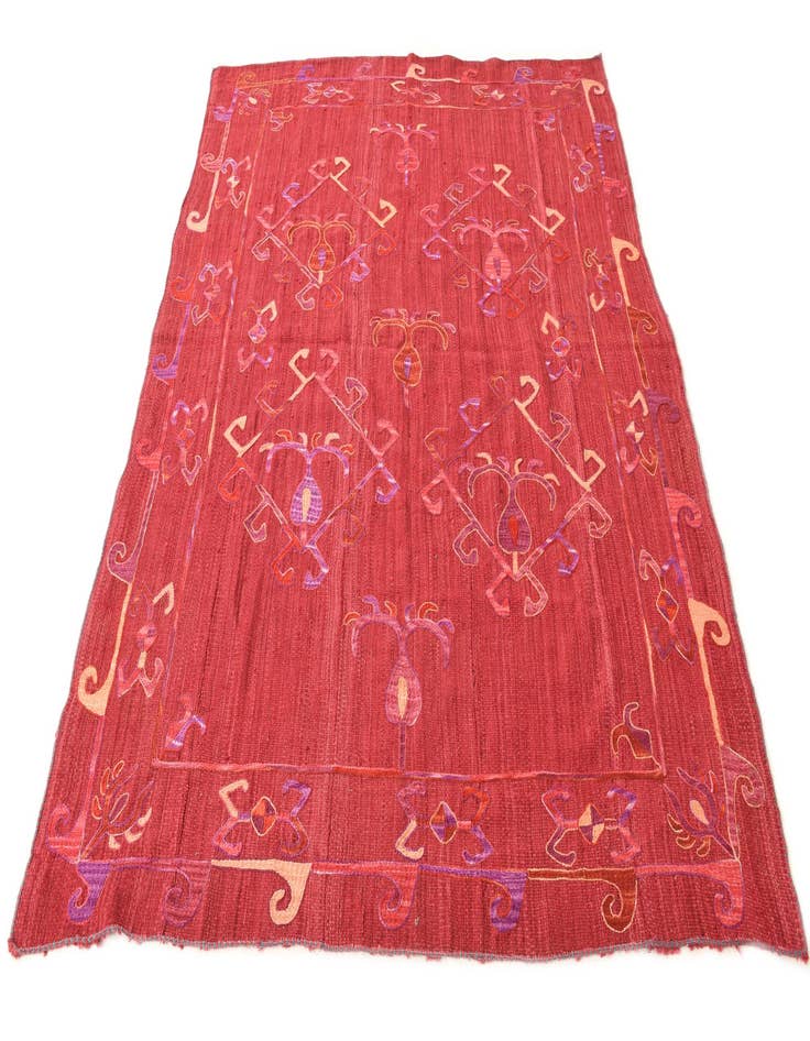 Detail image of  5' 10 x 7' 4  Hand Woven Kilim Suzani Wool Rug