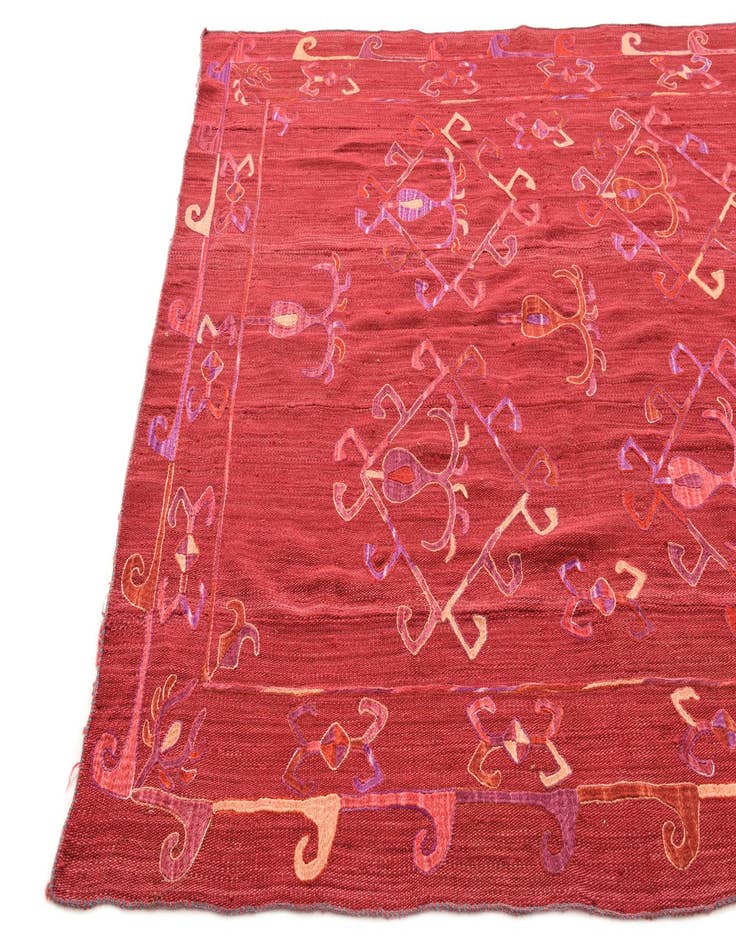 Detail image of  5' 10 x 7' 4  Hand Woven Kilim Suzani Wool Rug