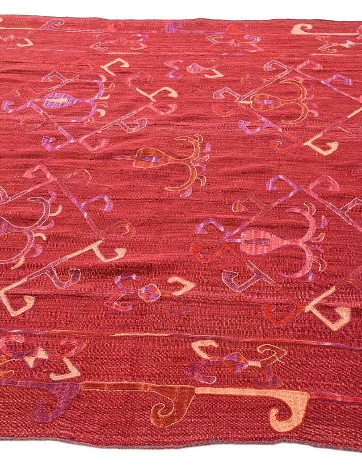 Detail image of  5' 10 x 7' 4  Hand Woven Kilim Suzani Wool Rug