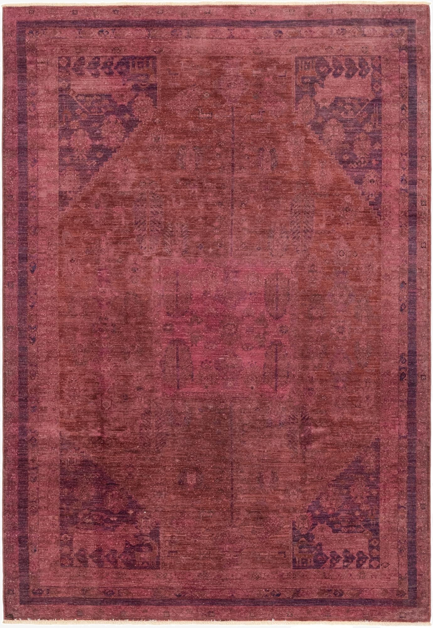  5' 8 x 8' 5  Hand Knotted Over-Dyed Ziegler Rug