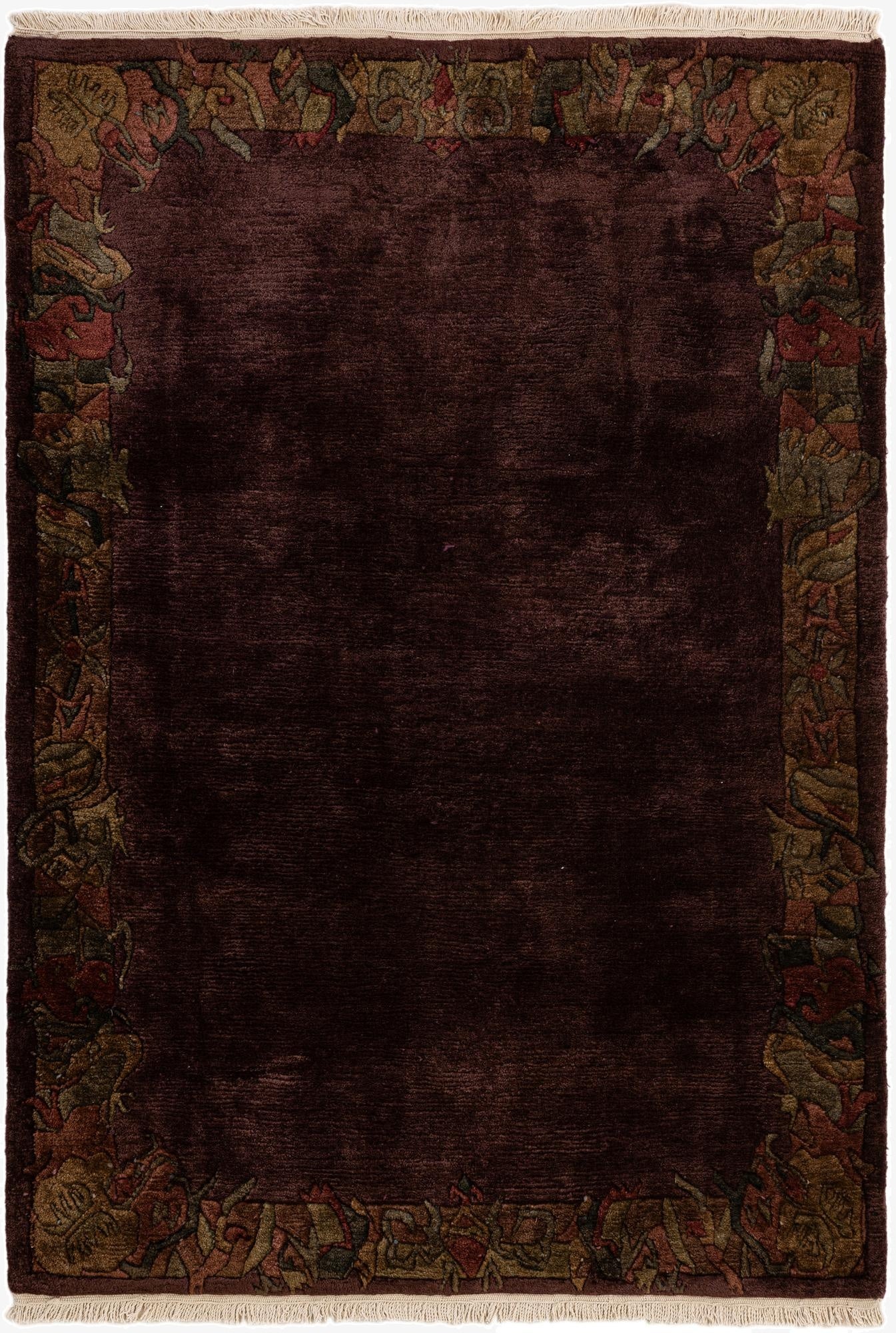 4' 2 x 6' 1  Hand Knotted Tibet Wool Rug