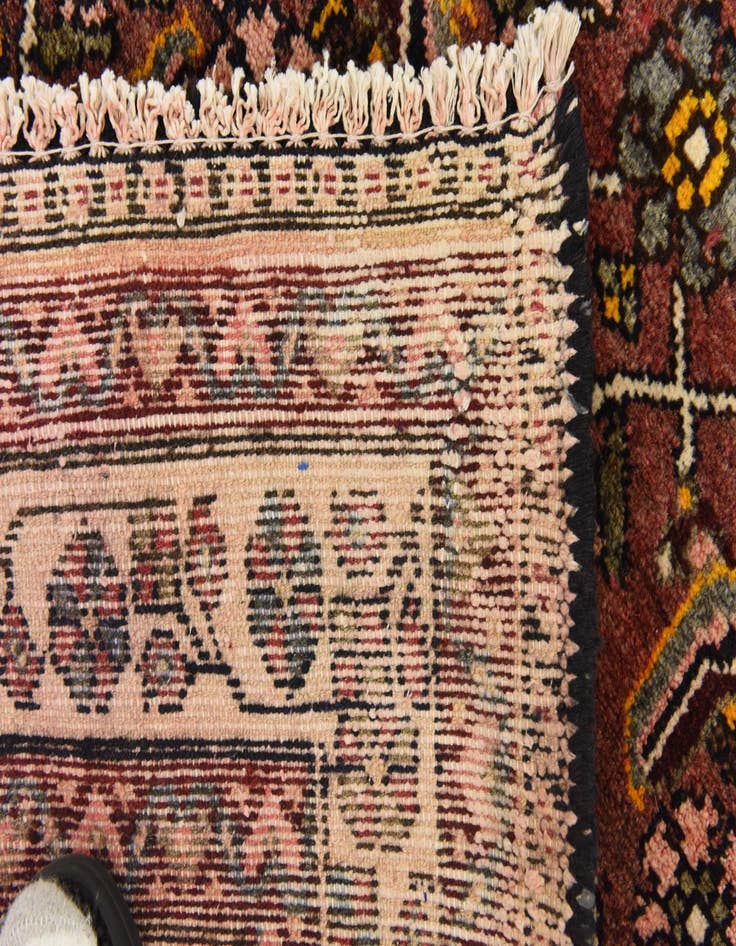 Detail image of  3' 10 x 9' 9  Hand Knotted Hossainabad Persian Wool Runner Rug