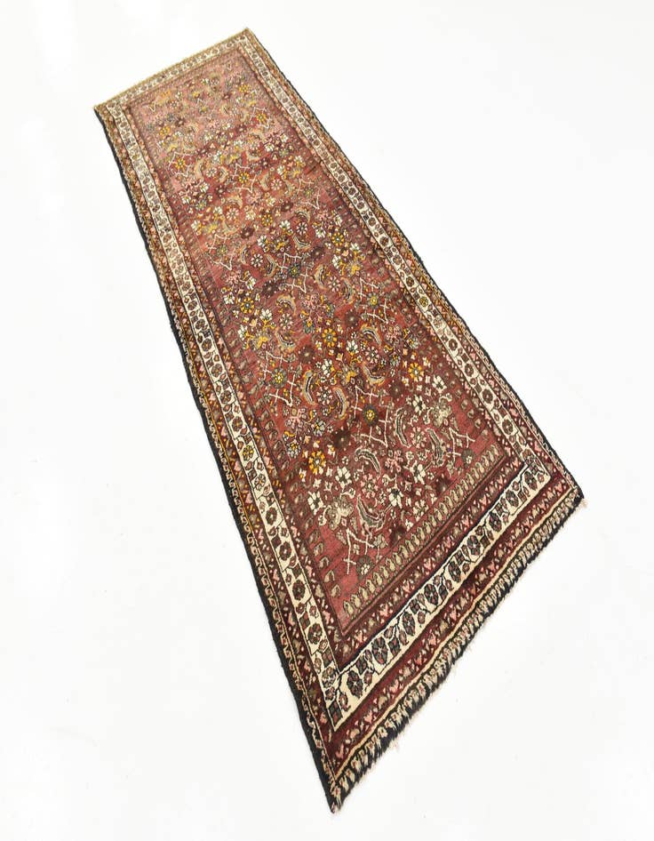 Detail image of  3' 10 x 9' 9  Hand Knotted Hossainabad Persian Wool Runner Rug