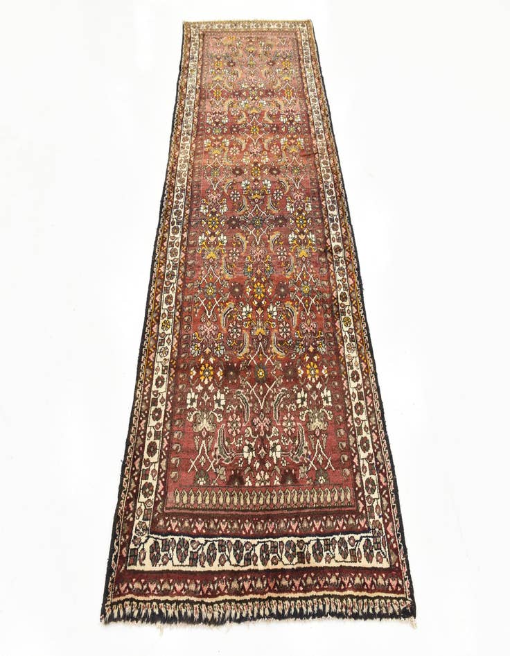 Detail image of  3' 10 x 9' 9  Hand Knotted Hossainabad Persian Wool Runner Rug