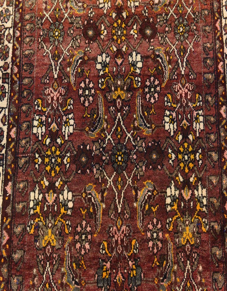 Detail image of  3' 10 x 9' 9  Hand Knotted Hossainabad Persian Wool Runner Rug