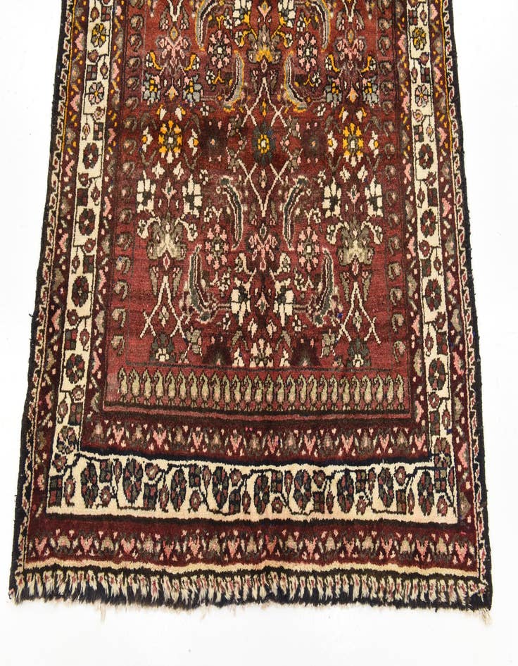 Detail image of  3' 10 x 9' 9  Hand Knotted Hossainabad Persian Wool Runner Rug