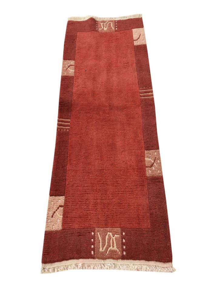 Detail image of  2' 4 x 4' 7  Hand Knotted Nepal Wool Runner Rug