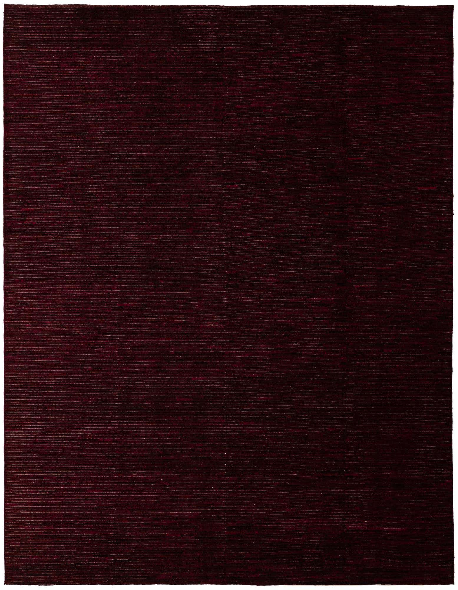 A 9' 3 x 9' 8 square Darya rug in deep purple and red tones with a subtle modern stripe pattern.