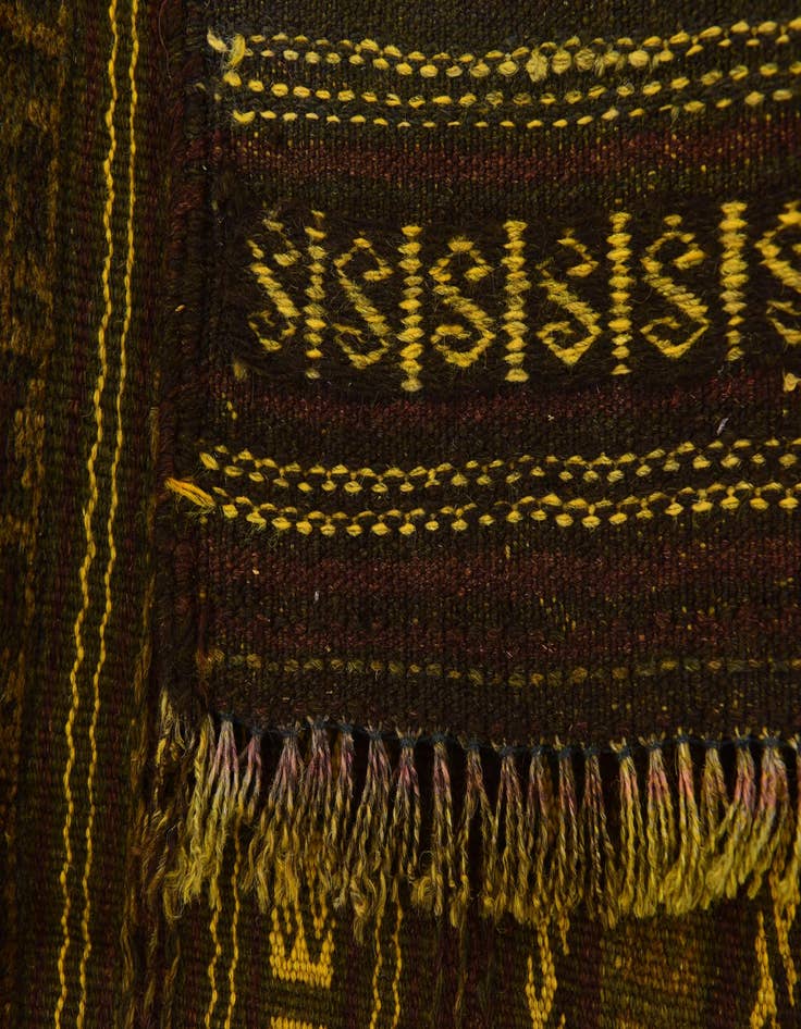 Detail image of  3' 10 x 4' 4  Hand Knotted Sumak Wool Square Rug