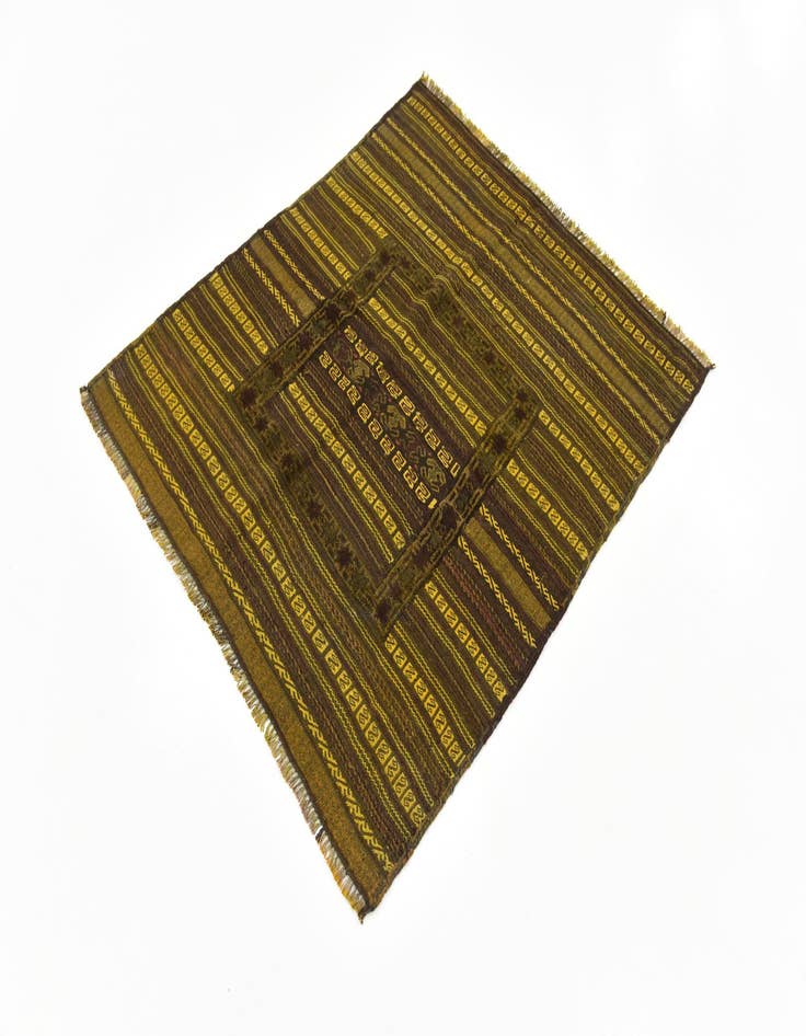 Detail image of  3' 10 x 4' 4  Hand Knotted Sumak Wool Square Rug