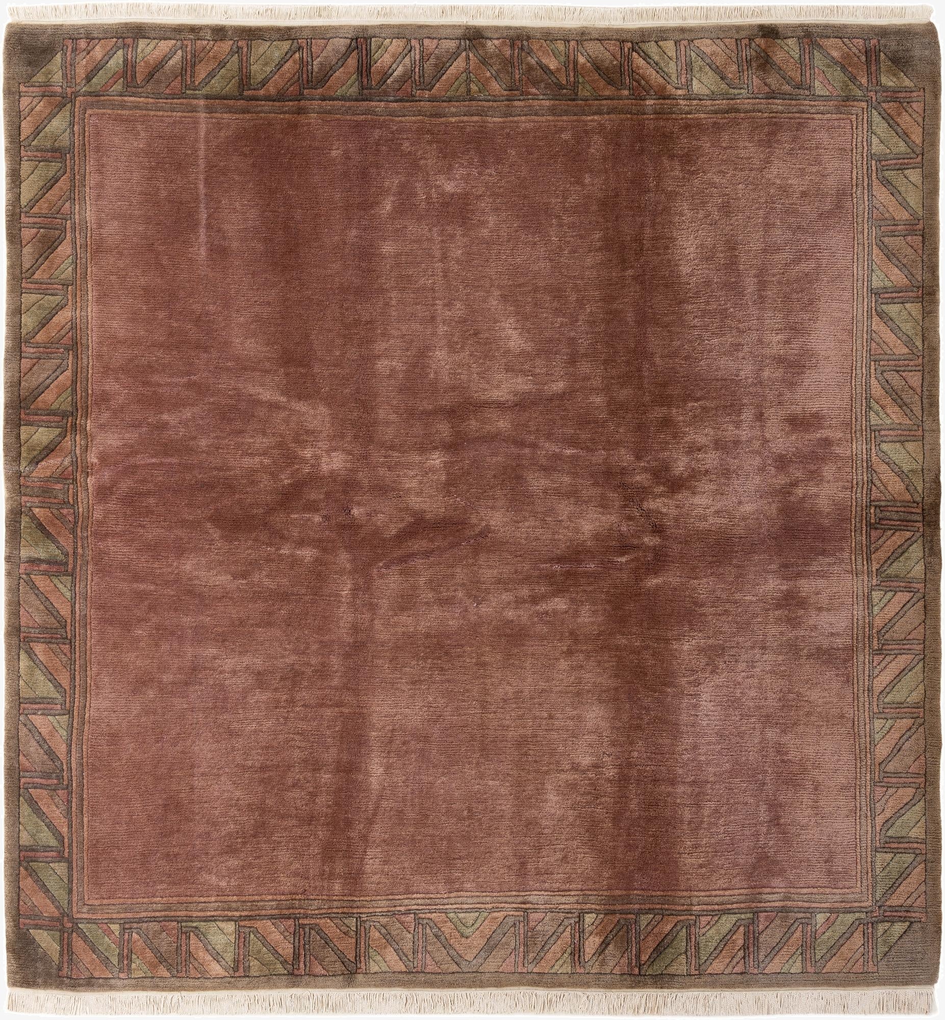  8' 1 x 8' 3  Hand Knotted Tibet Wool Square Rug