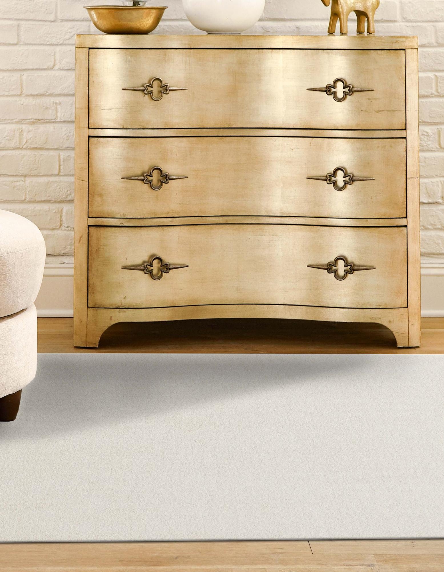 Powder White 3' 3 x 3' 3 Everyday Solid Square Rug | Rugs.com