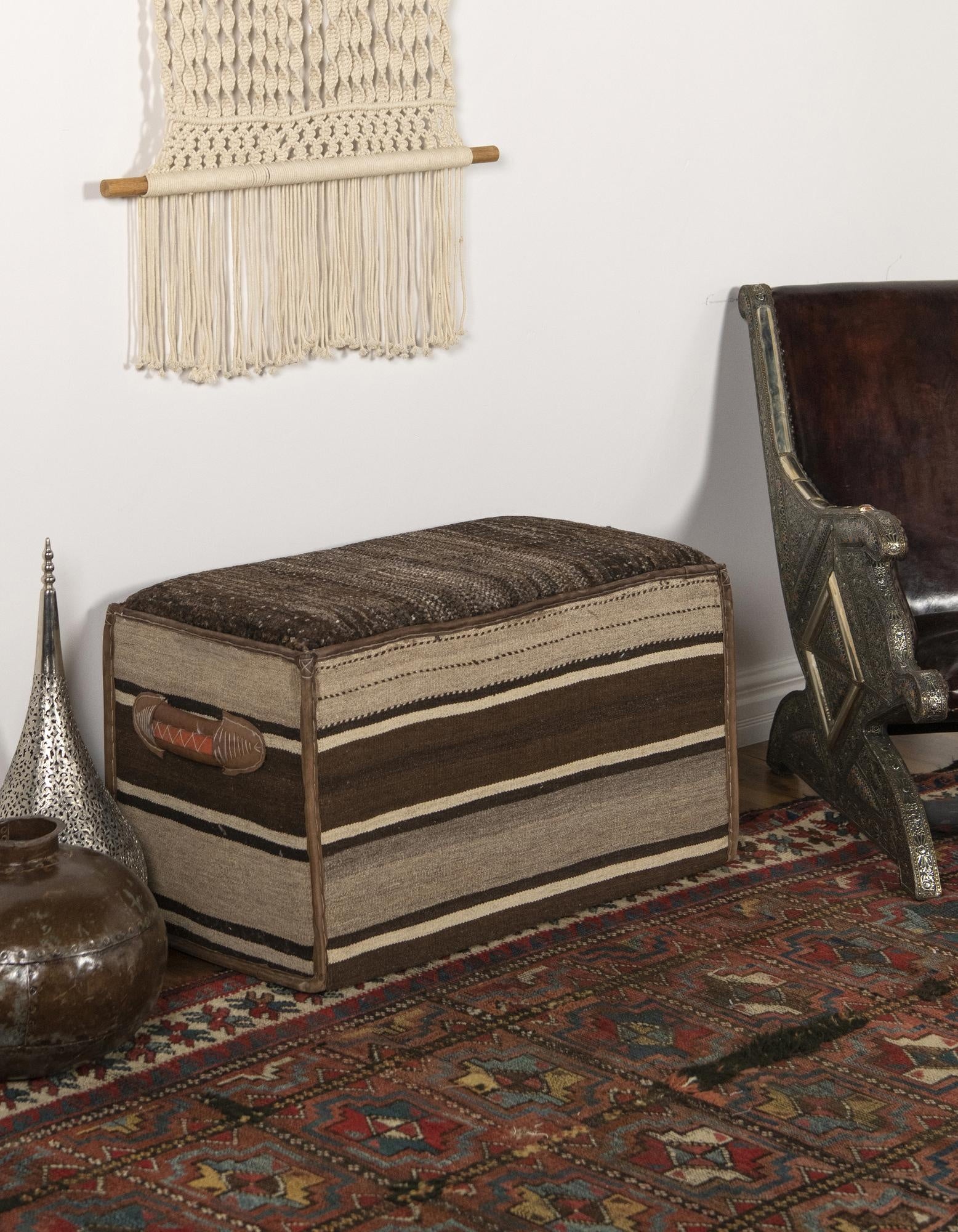  1' 7 x 2' 9  Hand Knotted Furniture Trunk