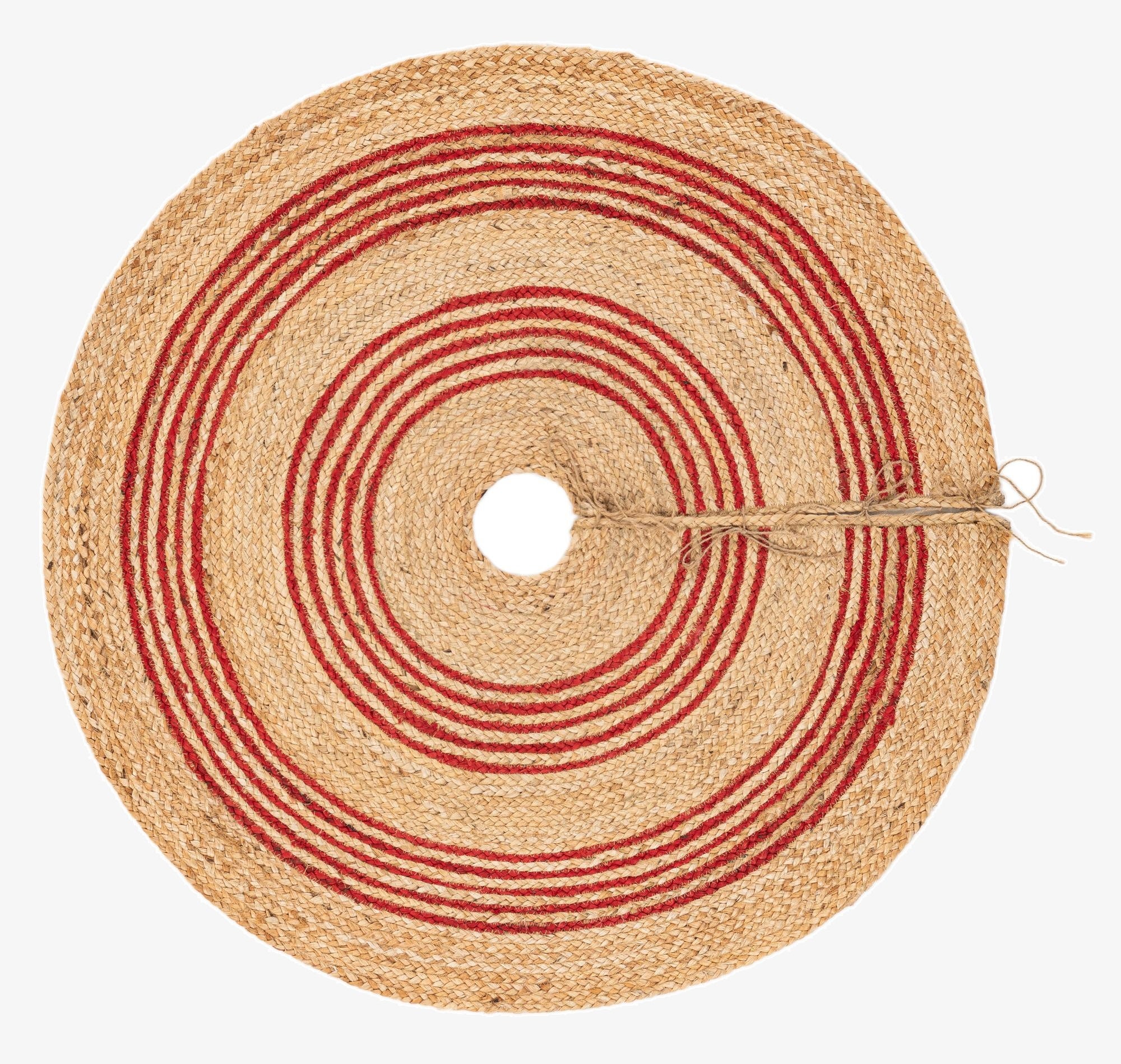  3' 7 x 3' 7  Hand Braided Christmas Tree Skirt