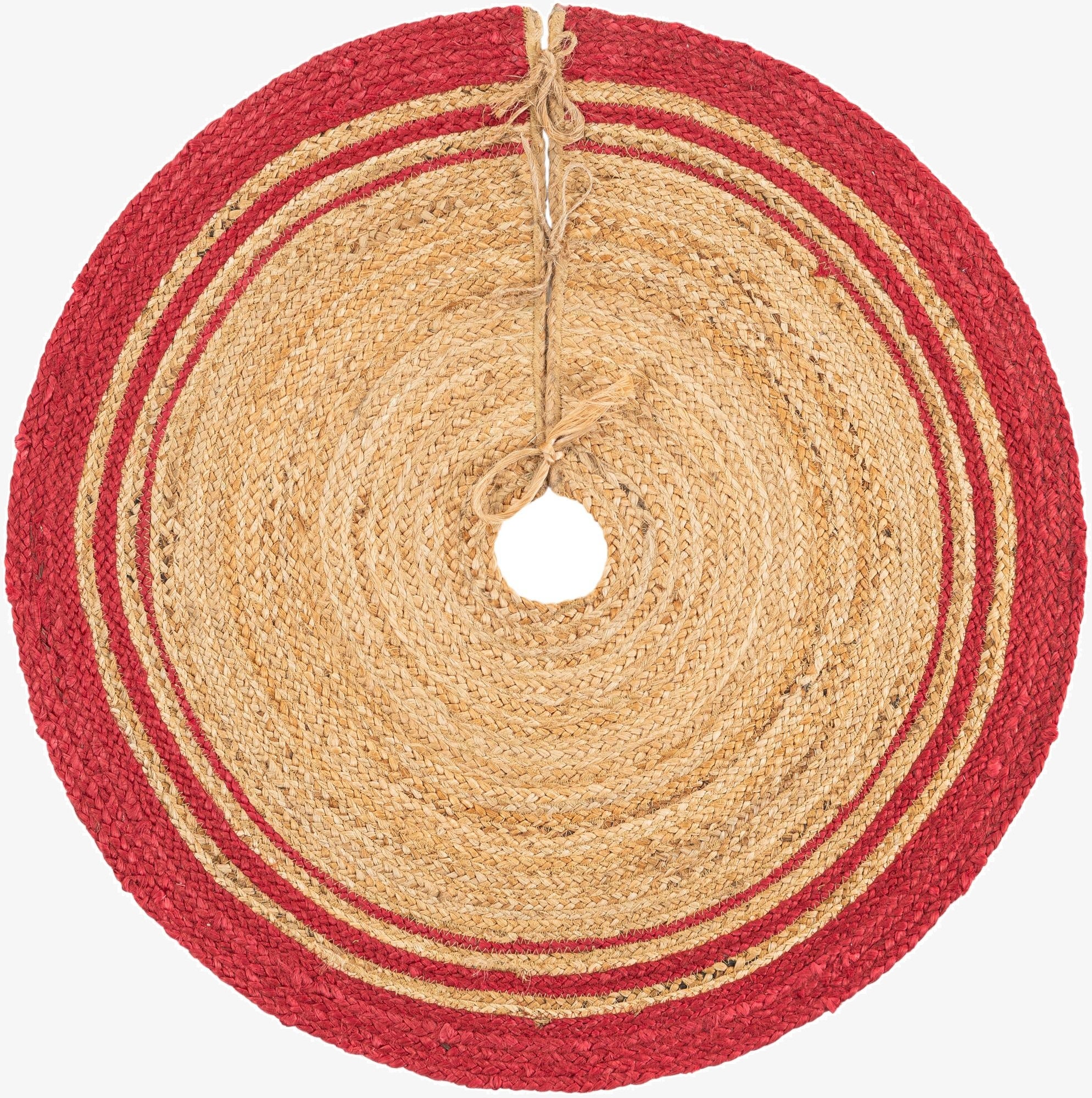  3' 1 x 3' 1  Hand Braided Christmas Tree Skirt