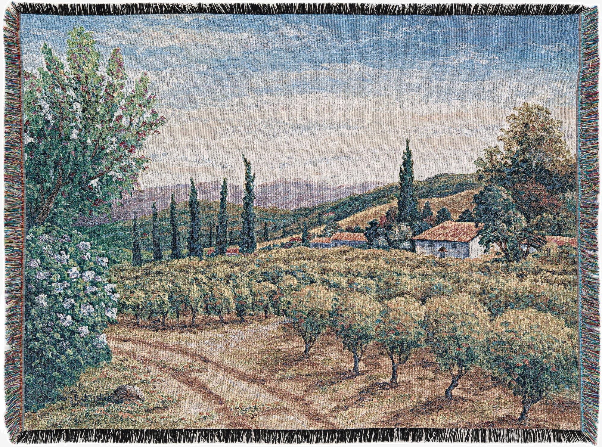 4' 6 x 6' Vineyard At Dusk Throw Blanket