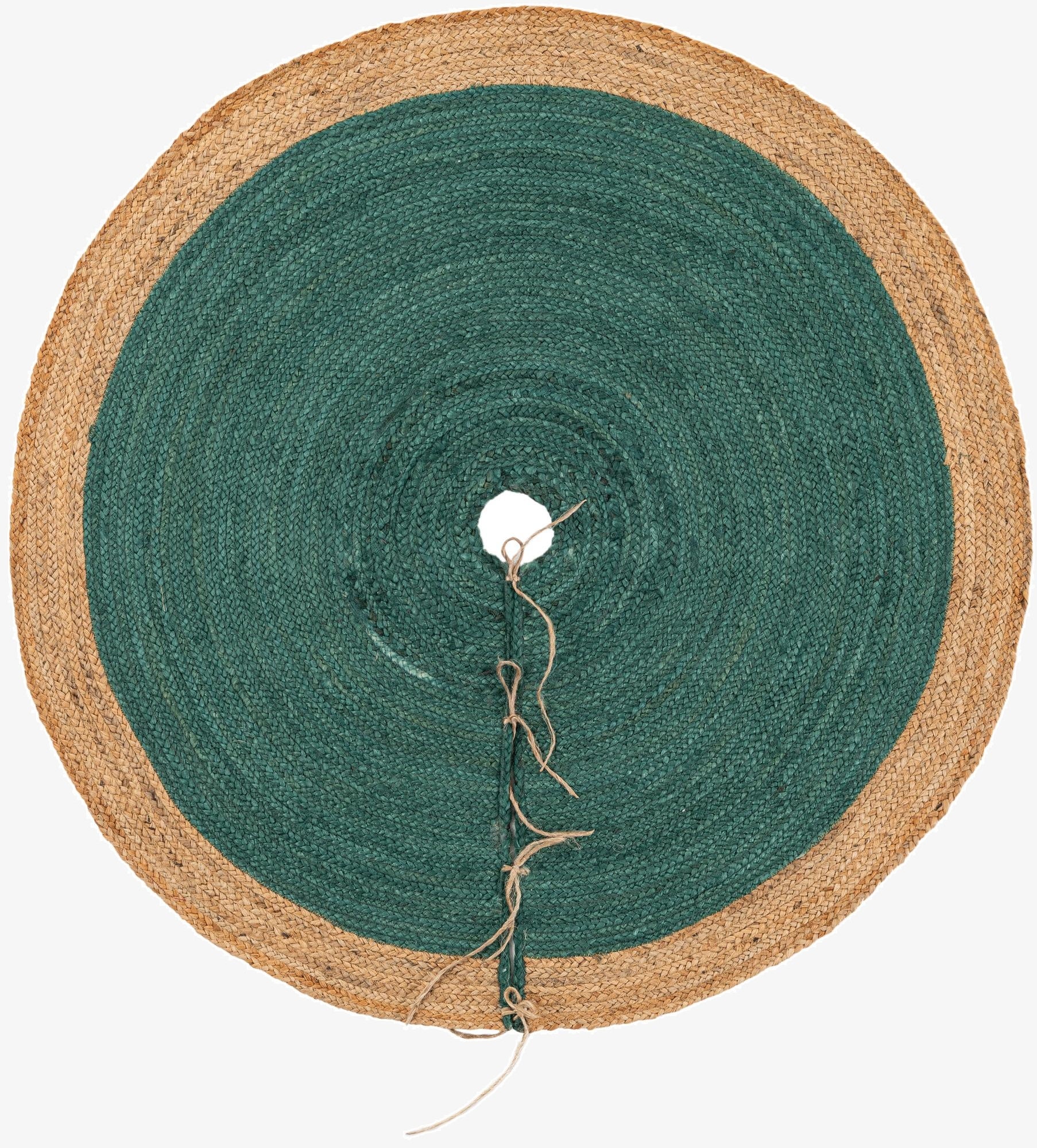  4' 1 x 4' 1  Hand Braided Christmas Tree Skirt