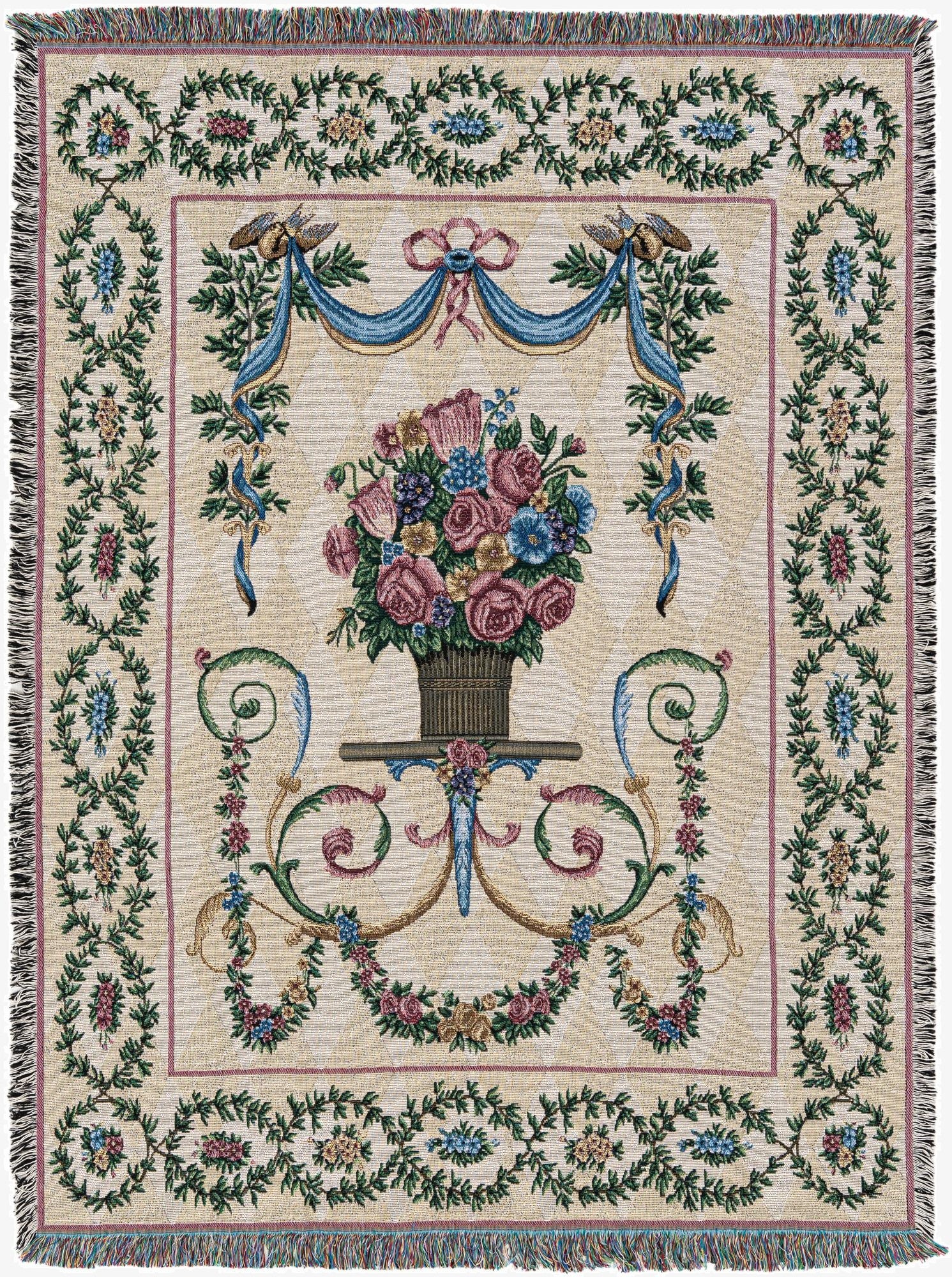 4' 6 x 6' Floral Majesty Throw Blanket