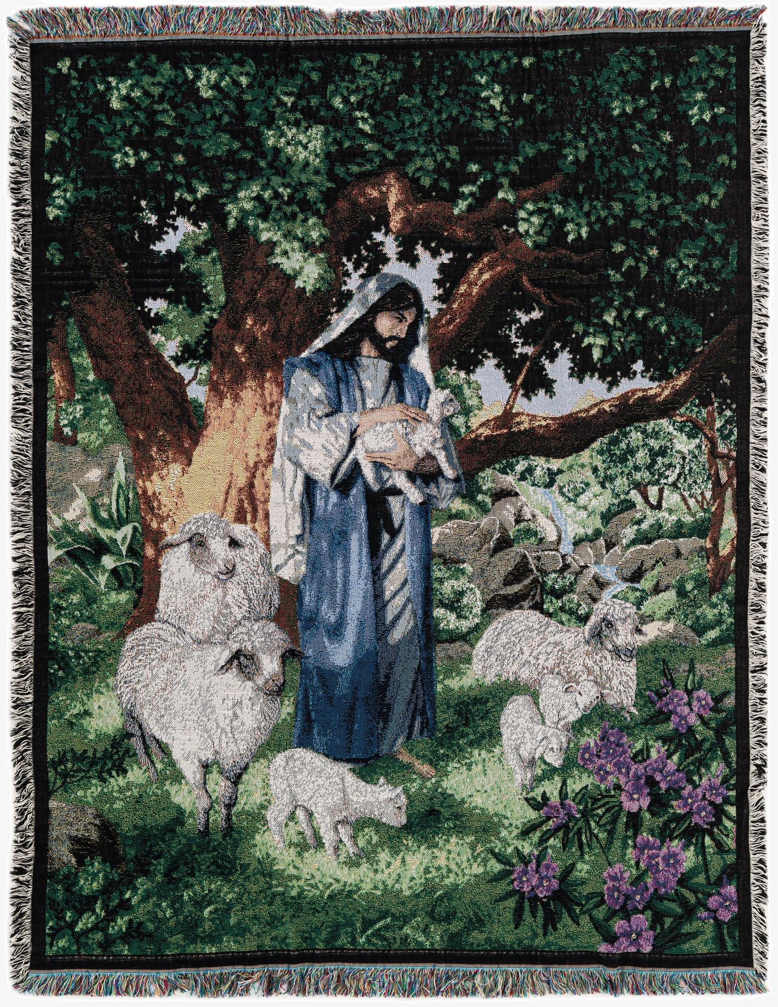 4' 6 x 6' Psalm 23 Image Throw Blanket
