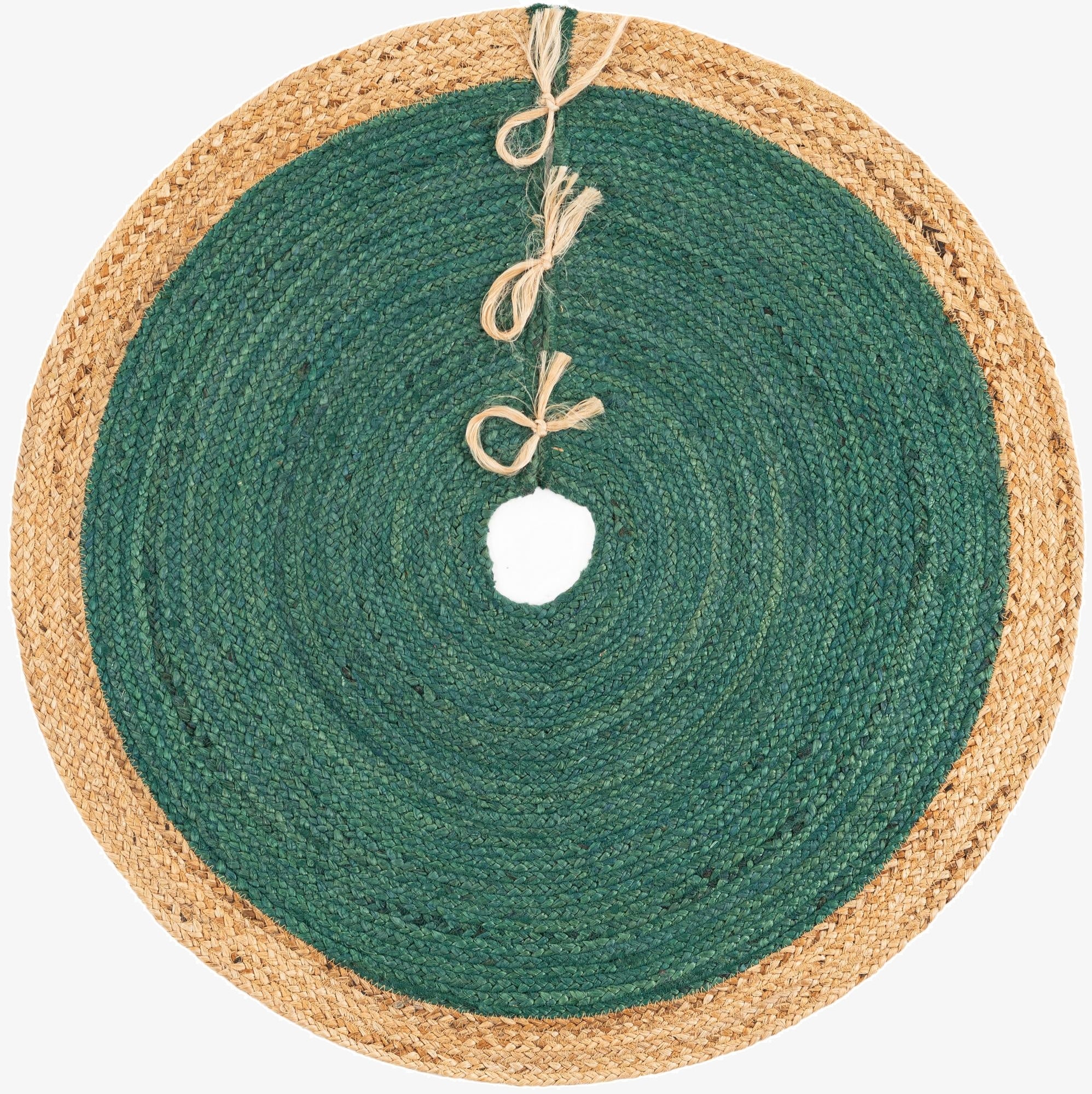  3' 1 x 3' 1  Hand Braided Christmas Tree Skirt