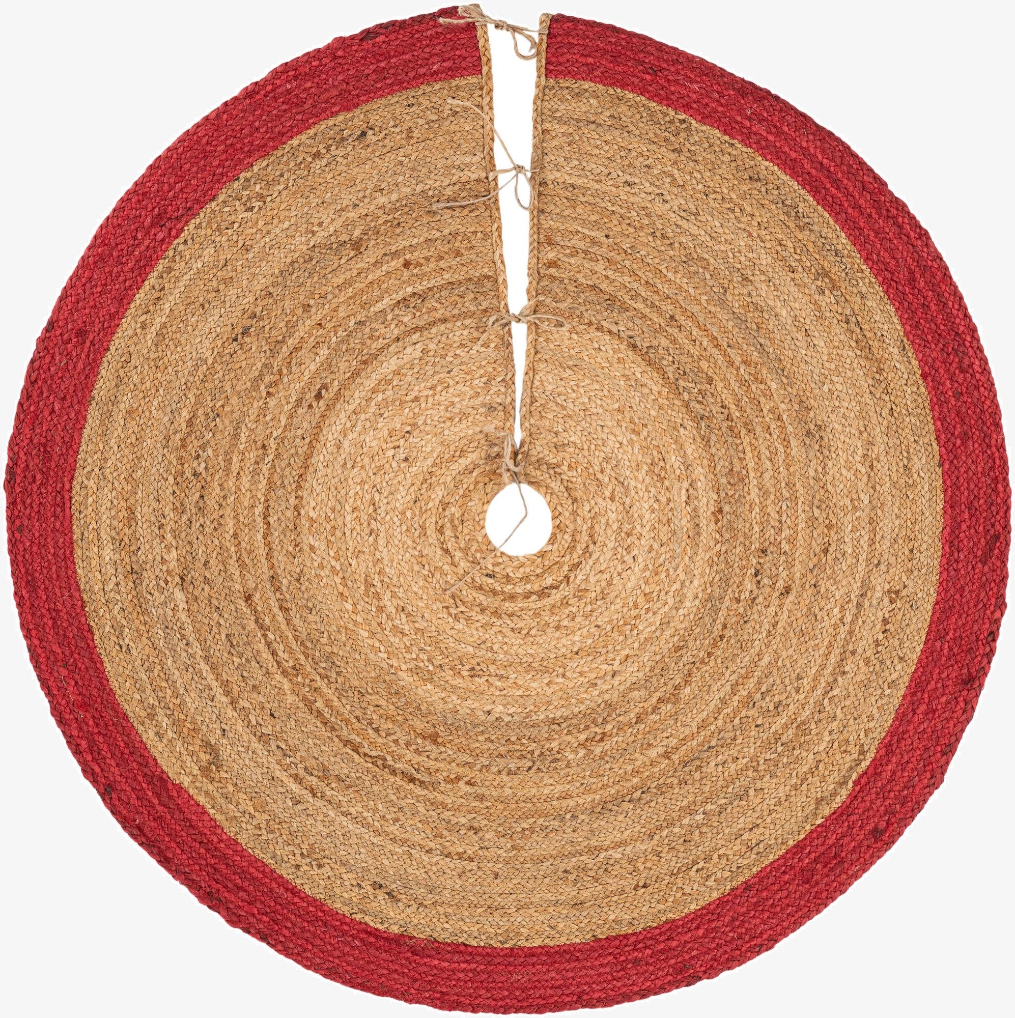  4' 1 x 4' 1  Hand Braided Christmas Tree Skirt