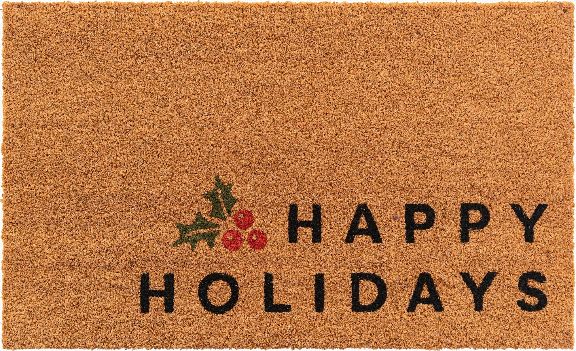  1' 6 x 2' 6 Happy Holidays Doormat