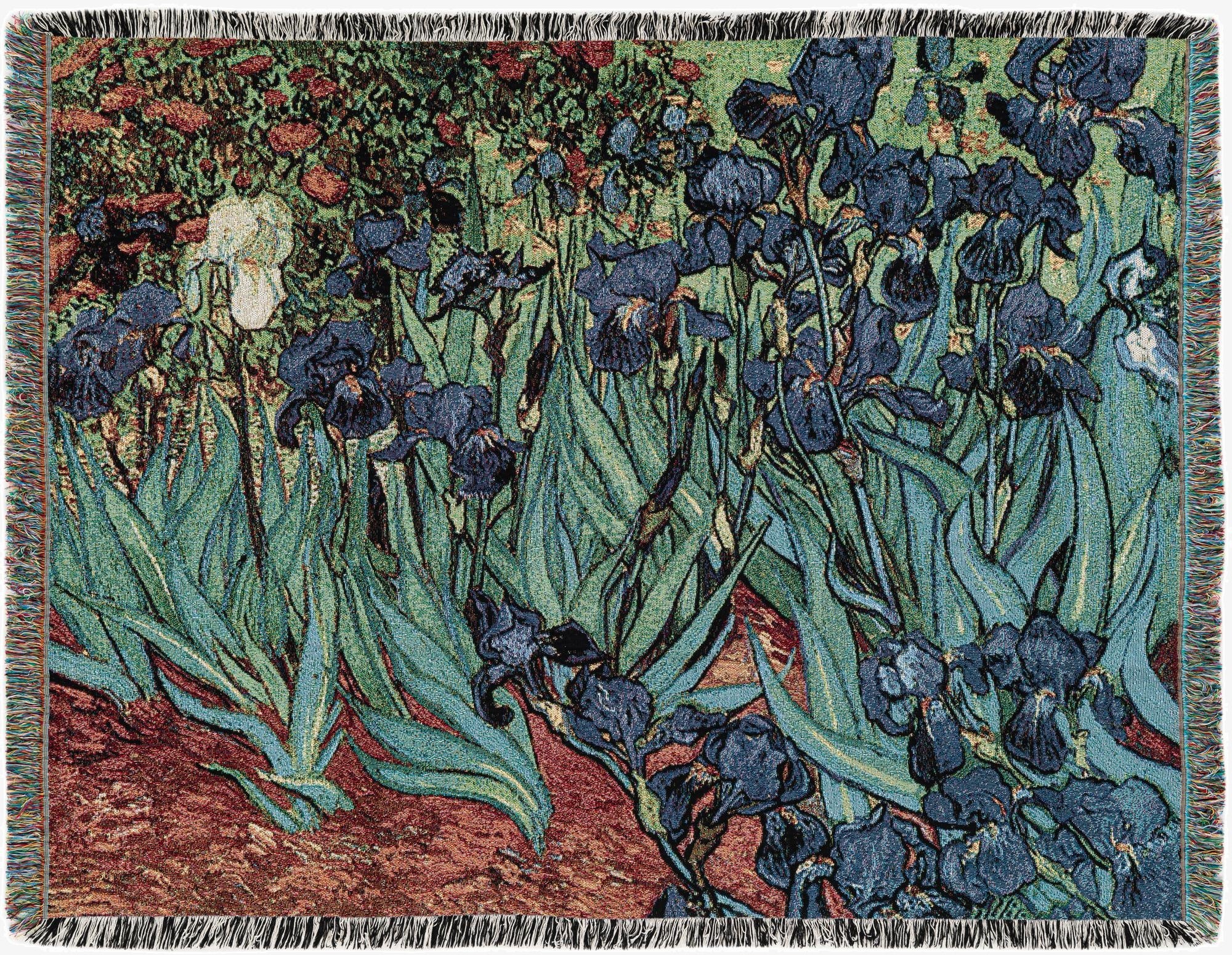 4' 6 x 6' Irises Van Gogh Throw Blanket