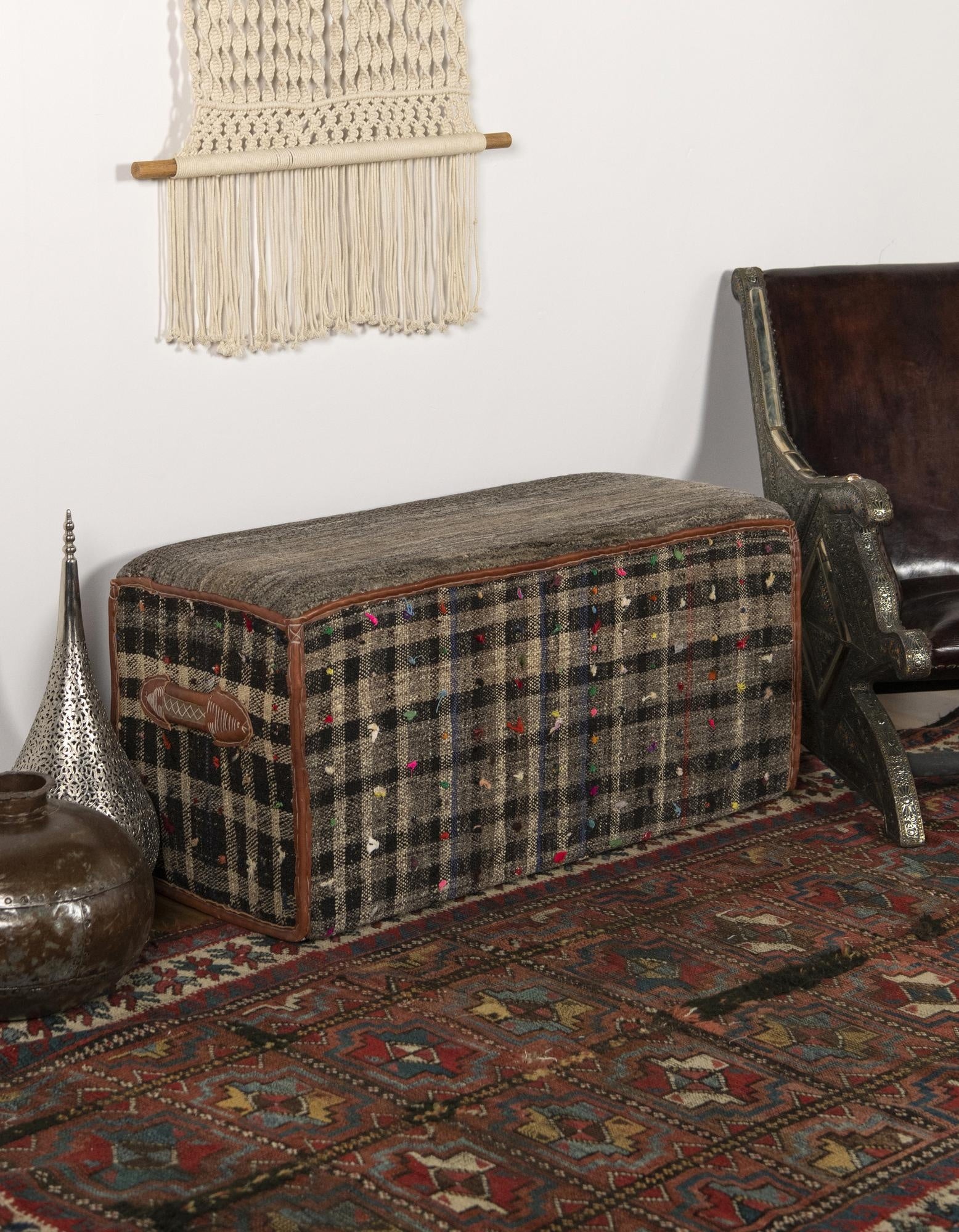  1' 7 x 3' 4  Hand Knotted Furniture Trunk