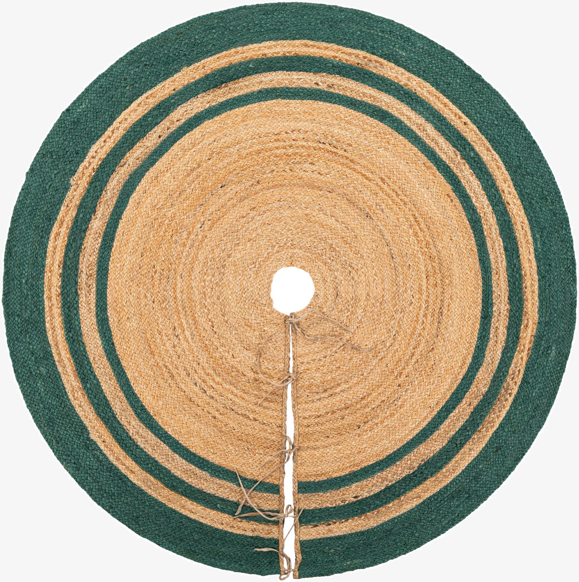  5' 1 x 5' 1  Hand Braided Christmas Tree Skirt