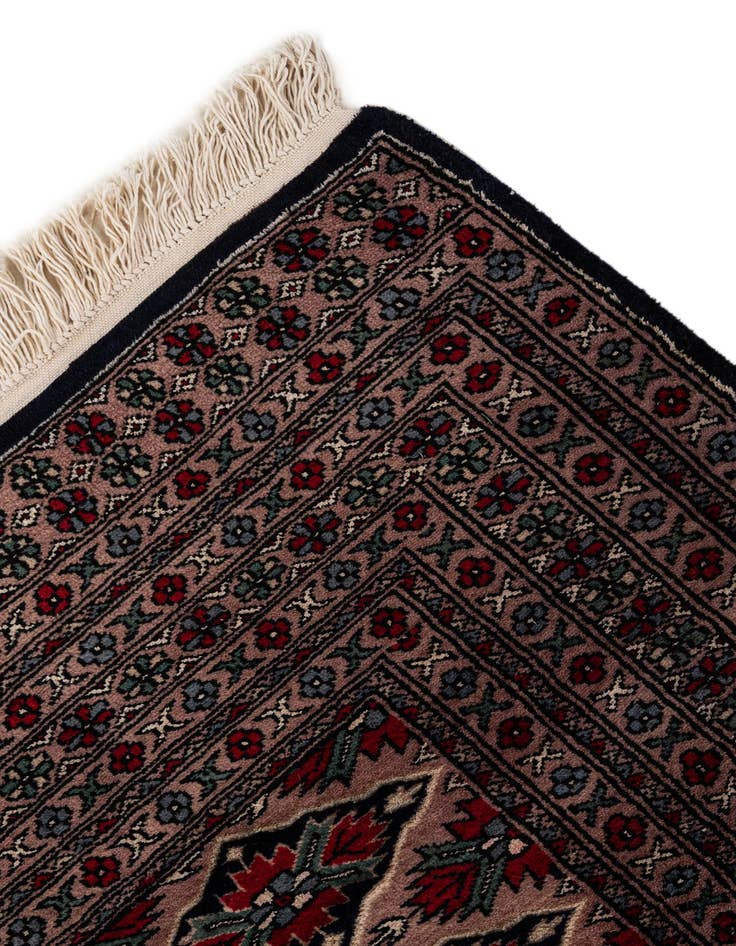 Detail image of  4' 7 x 6'  Hand Knotted Bokhara Oriental Wool Rug