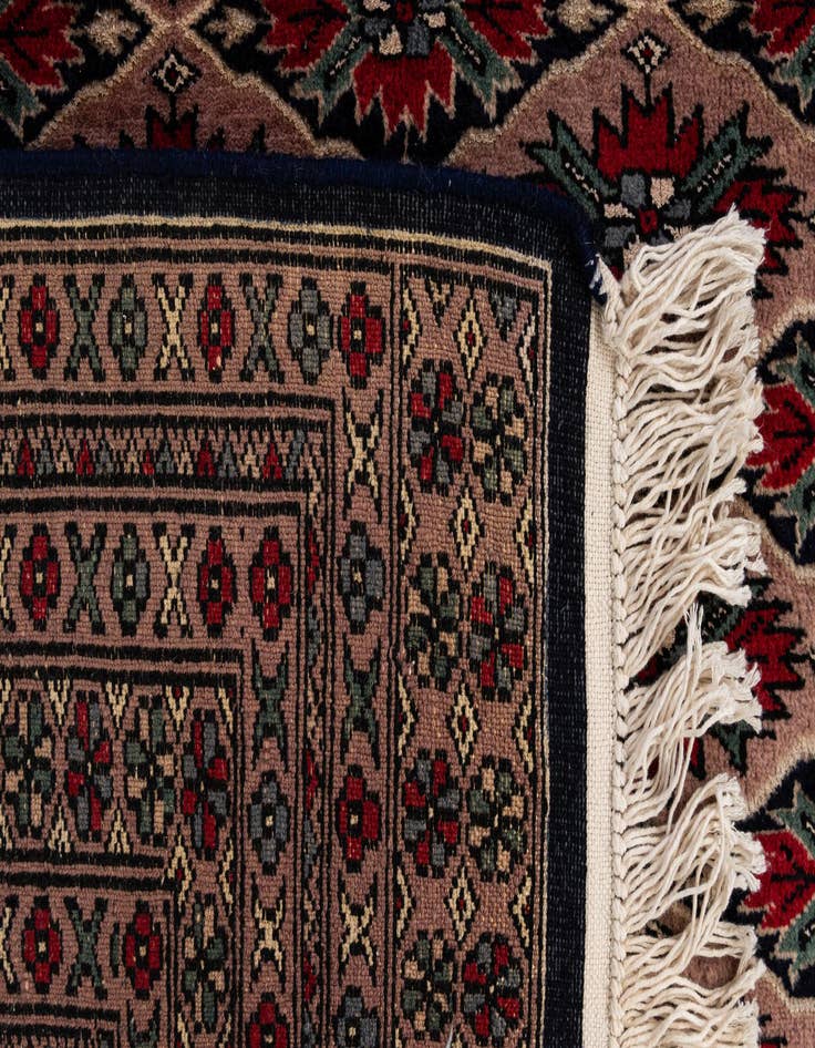 Detail image of  4' 7 x 6'  Hand Knotted Bokhara Oriental Wool Rug