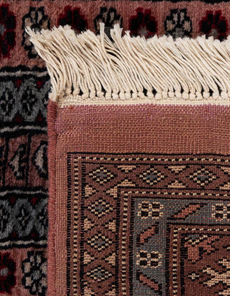Detail image of  4' 1 x 6' 4  Hand Knotted Bokhara Oriental Wool Rug