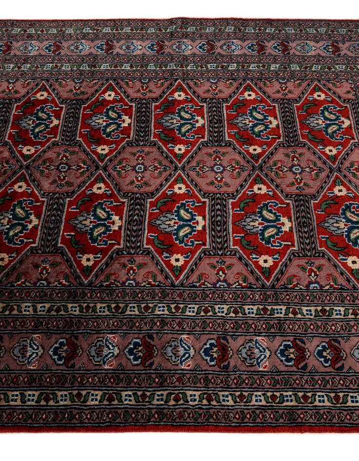 Detail image of  4' 3 x 5' 10  Hand Knotted Bokhara Oriental Wool Rug