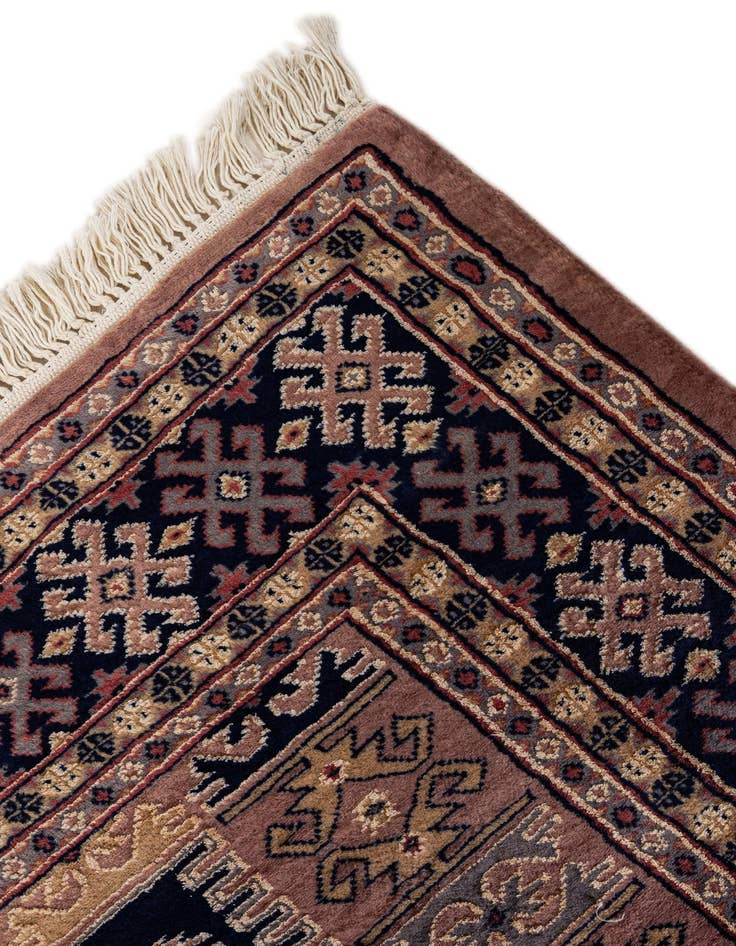 Detail image of  4' 3 x 5' 8  Hand Knotted Bokhara Oriental Rug