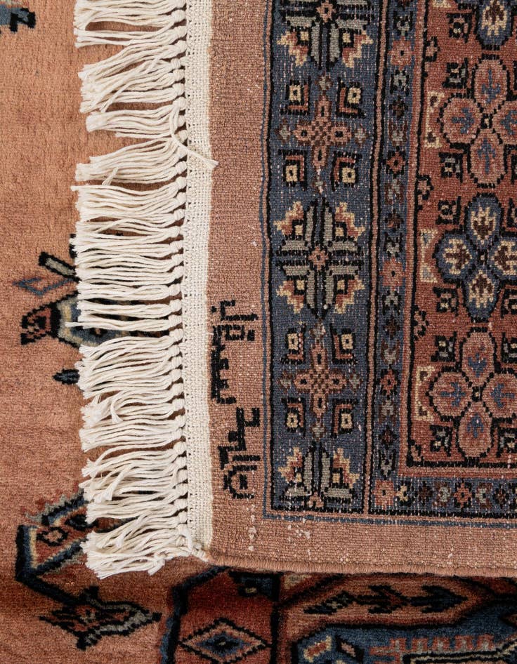 Detail image of  3' 3 x 4' 11  Hand Knotted Bokhara Oriental Wool Rug