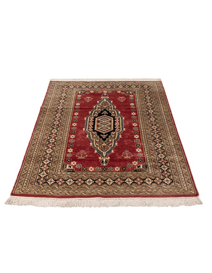 Detail image of  4' 2 x 6' 1  Hand Knotted Bokhara Oriental Rug