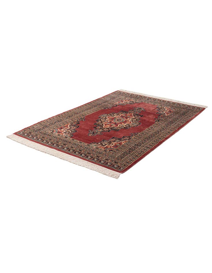 Detail image of  4' 4 x 5' 11  Hand Knotted Bokhara Oriental Rug