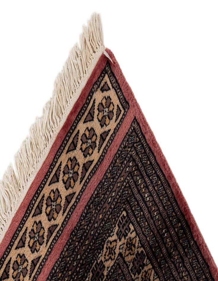 Detail image of  4' 2 x 6' 5  Hand Knotted Bokhara Wool Rug