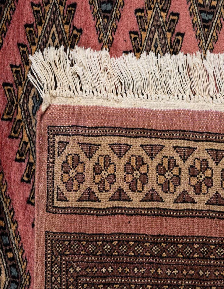 Detail image of  4' 2 x 6' 5  Hand Knotted Bokhara Wool Rug