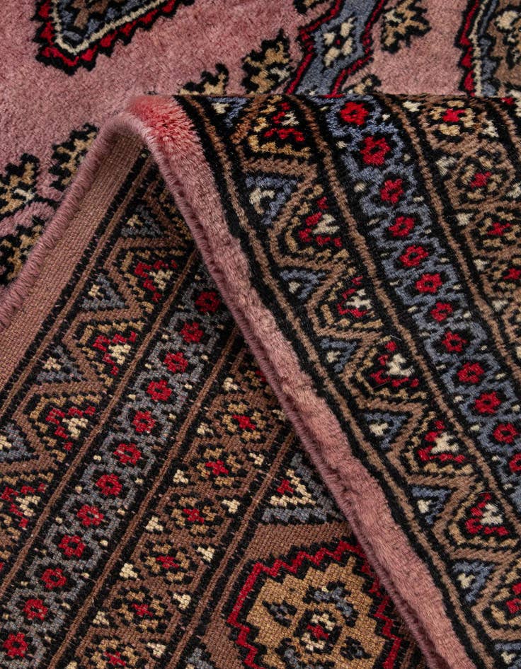 Detail image of  4' 2 x 6' 3  Hand Knotted Bokhara Oriental Wool Rug
